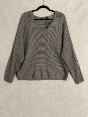Lauren Ralph Lauren Metallic Sweater Dolman Sleeve in Pewter Women's 1X NEW